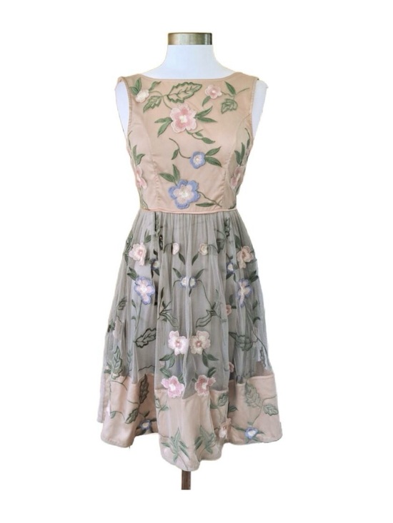 Sundance Dresses & Skirts - Sundance Peony Floral Embroidered Mesh Midi Fit and Flare Dress